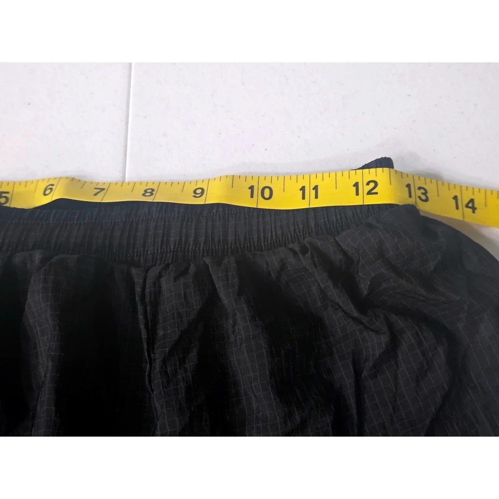 Alo YogaTime  Womens Black Ripstop Grid Running Shorts Built-in Liner XS W0338R